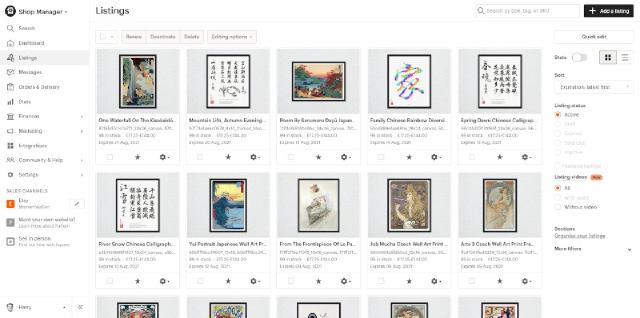 Etsy integration for Moment Wall Art